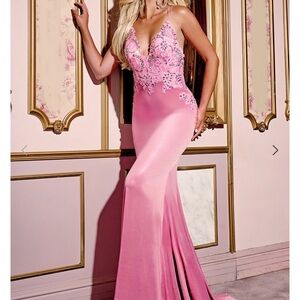 JOVANI D5026A Elegant Pink Evening Gown